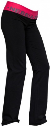 Nebbia Elastické kalhoty rovné 675 černo / růžové