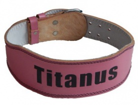 Titánus dámský fitness opasek kožený růžová - M