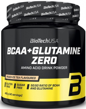 BiotechUSA BCAA + Glutamine Zero 480 g - broskvový ledový čaj
