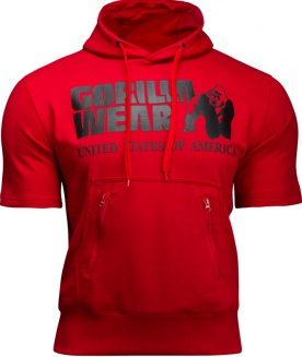 Gorilla Wear Pánská mikina Boston Short Sleeve Hoodie Red - L