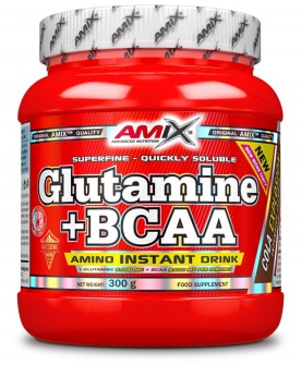 Amix Glutamine + BCAA powders 300g - bez příchuti