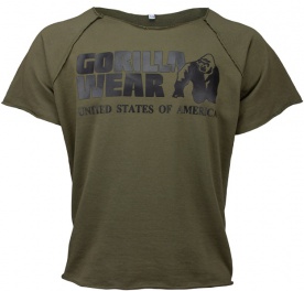 Gorilla Wear Pánské tričko s krátkým rukávem Classic Work Out Top Army Green VÝPRODEJ