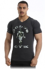 Gold's Gym Pánské tričko Slim Fit Stretch GGTS144 tmavě šedá
