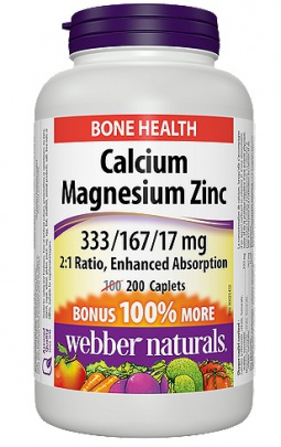 Webber Naturals Calcium Magnesium Zinc 200 kapslí