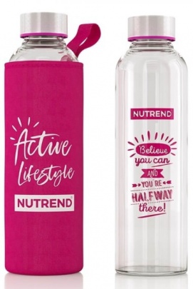 Nutrend skleněná láhev s termoobalem 500 ml - růžová