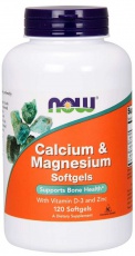 Now Foods Calcium & Magnesium with Vitamin D3 & Zinc 120 kapslí
