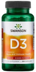 Swanson Vitamín D3 2000 IU 250 kapslí VÝPRODEJ 6.2024