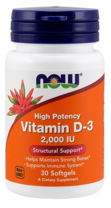 Now Foods Vitamin D3 2000 IU 120 kapslí