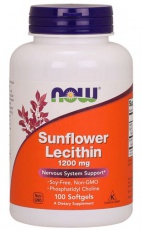 Now Foods Sunflower Lecithin (Slunečnicový lecitin) 1200 mg 100 kapslí