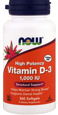 Now Foods Vitamin D3 1000 IU 360 kapslí