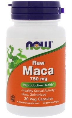 Now Foods Raw Maca 750 mg 30 rostlinných kapslí