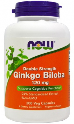 Now Foods Ginkgo Biloba extrakt + Eleuterokok 200 kapslí