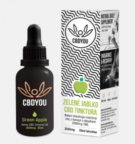 CBD You Tinktura 3000mg 30ml - zelené jablko