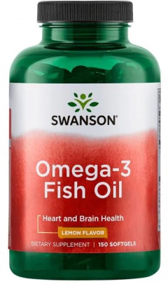 Swanson Omega 3 Fish Oil 150 kapslí - citron