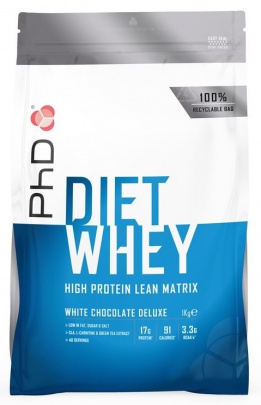 PhD Diet Whey Protein 1000 g - malina/bílá čokoláda