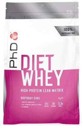 PhD Diet Whey Protein 1000 g - jahoda + Šejkr Exclusive 600 ml ZDARMA
