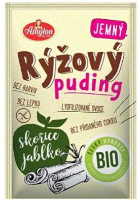 Amylon Pudink rýžový bezlepkový BIO 40 g Se skořicí a jablkem