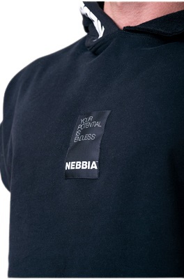 Nebbia Pánské tričko No Limits Rag Top s kapucí 175 černá