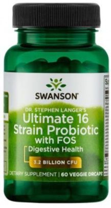 Swanson Dr. Stephen Langer's Ultimate 16 Strain Probiotic with FOS 60 kapslí