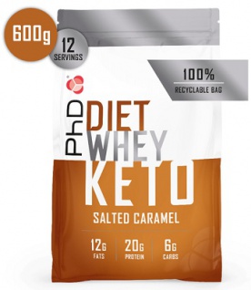 PhD Diet Whey Keto Protein 600 g - slaný karamel