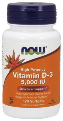 Now Foods Vitamin D3 5000 IU 120 kapslí