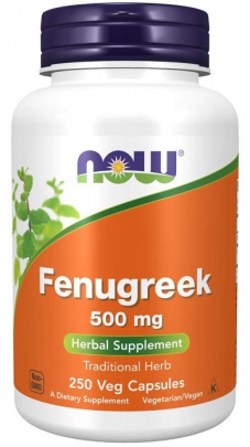 Now Foods Fenugreek, Pískavice řecké seno 500 mg