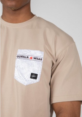 Gorilla Wear Pánské oversized tričko Dover béžové - XXL
