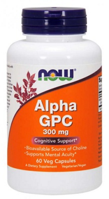 Now Foods Alpha GPC 300 mg 60 rostlinných kapslí