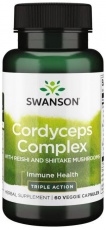 Swanson Cordyceps Complex with Reishi and Shiitake Mushrooms 60 kapslí