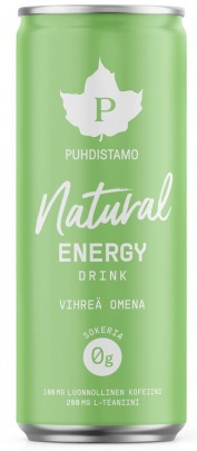 Puhdistamo Natural Energy Drink 330 ml - malina