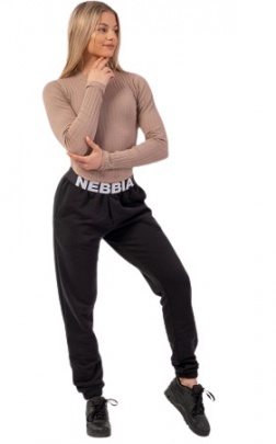 Nebbia Tepláky Iconic s elastickým pasem 408 černá - L