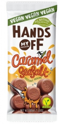 Hands Off My Chocolate Vegan 100 g - Lískový oříšek/mořská sůl/karamel