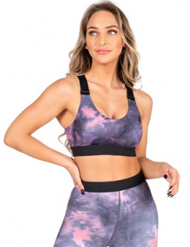 Gorilla Wear Sportovní podprsenka Colby šedá/růžová - XL