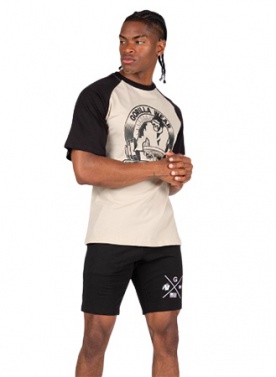 Gorilla Wear Pánské tričko Oversized Logan béžová/černá - S