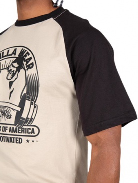 Gorilla Wear Pánské tričko Oversized Logan béžová/černá - 4XL