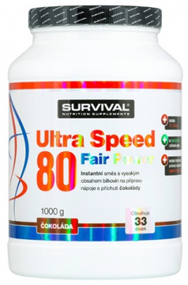 Survival Ultra Speed 80 Fair Power 1000 g - banán/bílá čokoláda VÝPRODEJ