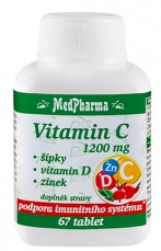 Medpharma Vitamin C 1200 mg šípky, vitamin D, zinek 67 tablet