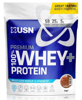 USN 100% Whey Protein Premium 2000 g - čokoláda VÝPRODEJ (POŠK. OBAL)