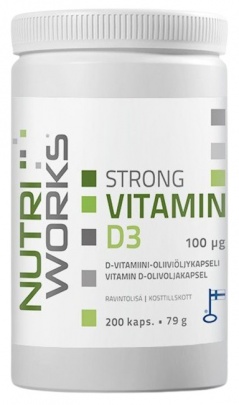 NutriWorks Strong Vitamin D3 2000iu 200 kapslí VÝPRODEJ 30.4.2025