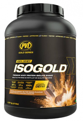 PVL Gold Series 100 % Whey Isogold 2270 g - banán