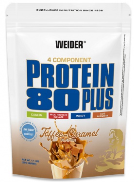 Weider Protein 80 Plus 500 g - toffee/karamel VÝPRODEJ (POŠK. OBAL)