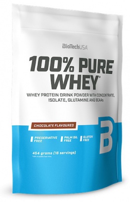BioTechUSA 100% Pure Whey 454 g - malinový cheesecake VÝPRODEJ (POŠK. OBAL)