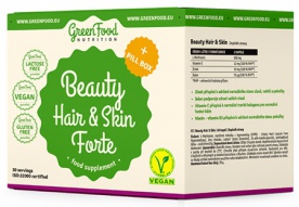 GreenFood Beauty Hair & Skin Forte + Pillbox 60 + 60 kapslí