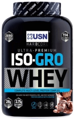 USN ISO-GRO Whey 2000 g + USN šejkr Mixmaster 750 ml ZDARMA
