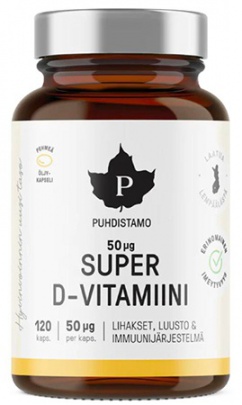 Puhdistamo Super Vitamin D 2000iu 120 kapslí VÝPPRODEJ 25.3.2024