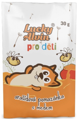 Lucky Alvin Pro Děti Arašídová pomazánka 30 g - med VÝPRODEJ 11.3.2024