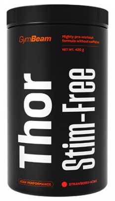 GymBeam Pre-Workout Thor Stim-free 420 g - jahoda/kiwi