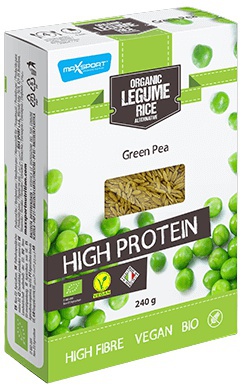 MaxSport BIO Proteinová luštěninová rýže 240 g - rýže zelený hrášek
