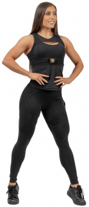 Nebbia Intense Dámské Sportovní legíny se síťkou 838 gold - S