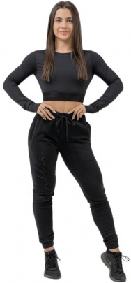 Nebbia Intense Dámský Crop top s dlouhým rukávem 839 černý - M